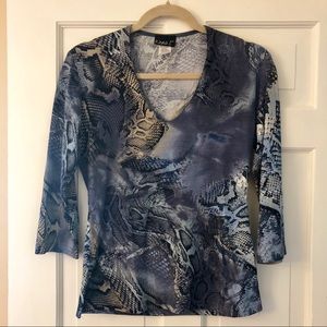 Rayna Z Blue Patterned Top